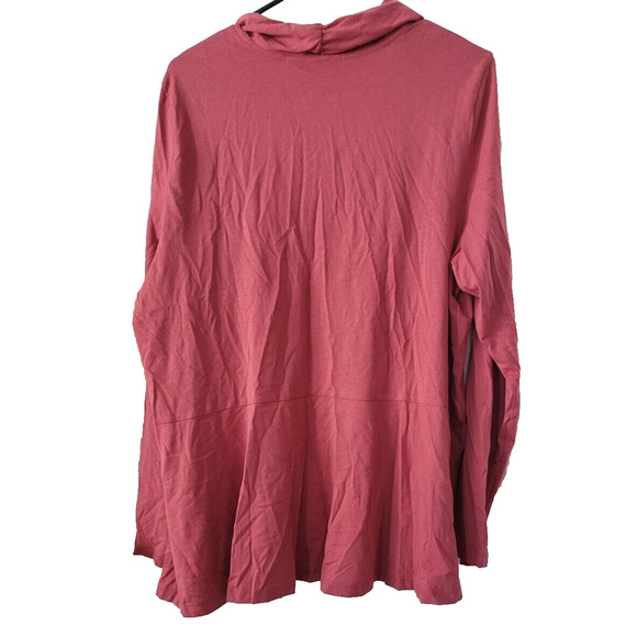 Logo Lori Goldstein XL The Cardi Cardigan Pink Open Drap Front Slouchy Pockets - Picture 2 of 5